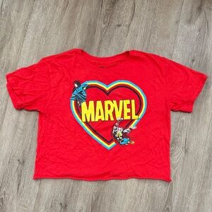 Marvel Red Graphic Crop top T-Shirt